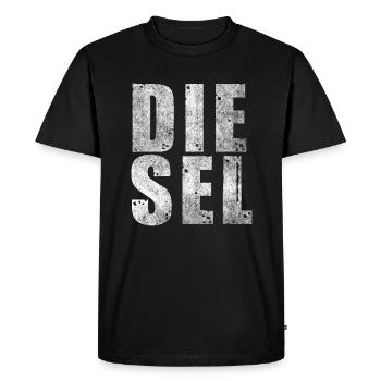 Conception de lettrage diesel pour les conducteurs diesel - T-shirt Premium bio Homme - noir - Devant - Nico (187cm)