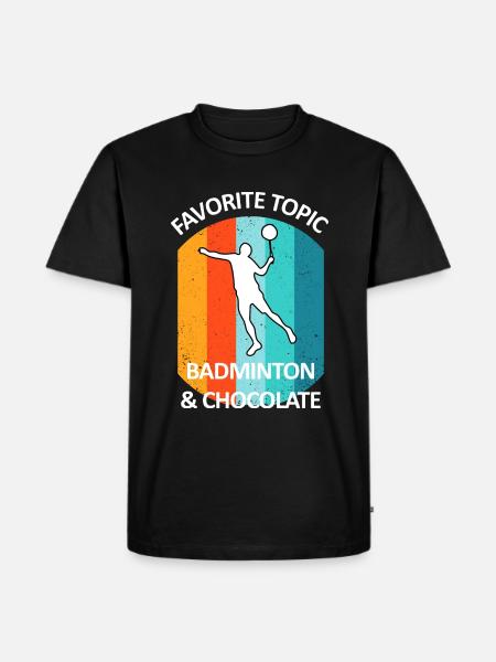 Badminton Badminton Badminton Player Chocolate - Men's Premium Organic T-Shirt - black