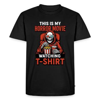 film d’horreur regarder crâne - T-shirt Premium bio Homme - noir - Devant - Nico (187cm)