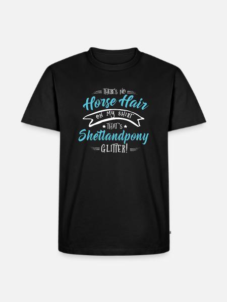 Shetland pony shirt glitter - Men's Premium Organic T-Shirt - black
