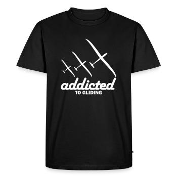 Addicted to cadeau planeur vol à voile - T-shirt Premium bio Homme - noir - Devant - Nico (187cm)