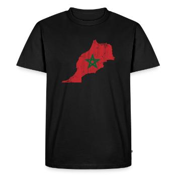Drapeau du Maroc Carte du Maroc antique - T-shirt Premium bio Homme - noir - Devant - Nico (187cm)