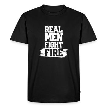 Cadeau de feu de vrais hommes - T-shirt Premium bio Homme - noir - Devant - Nico (187cm)