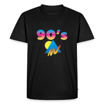 90's 90's party decade gift idea vintage - Men's Premium Organic T-Shirt - black - Front - Nico (187cm)