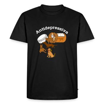 Antidépresseurs chiens - T-shirt Premium bio Homme - noir - Devant - Nico (187cm)
