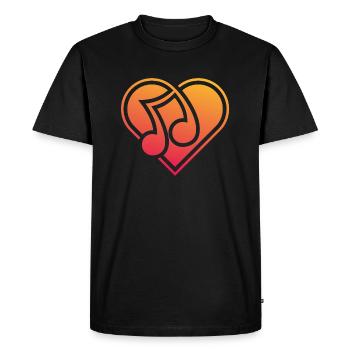 Coeur avec note de musique j'aime la musique - T-shirt Premium bio Homme - noir - Devant - Nico (187cm)