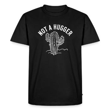 Not a Hugger Funny Cactus - Men's Premium Organic T-Shirt - black - Front - Nico (187cm)