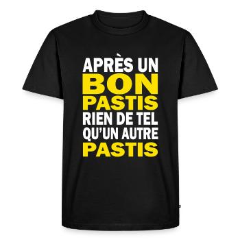 un bon pastis humour - T-shirt Premium bio Homme - noir - Devant - Nico (187cm)