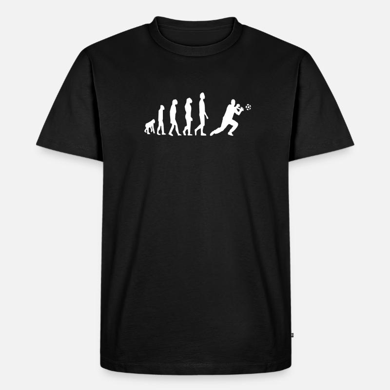 Keeper Torwart Fußball Evolution - Männer Premium Bio T-Shirt - Schwarz