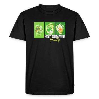 Hot Summer Fruits - Men's Premium Organic T-Shirt - black - Front - Nico (187cm)