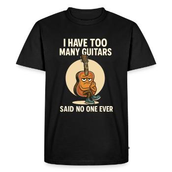 Funny Guitar Cartoon Design - Men's Premium Organic T-Shirt - black - Front - Nico (187cm)