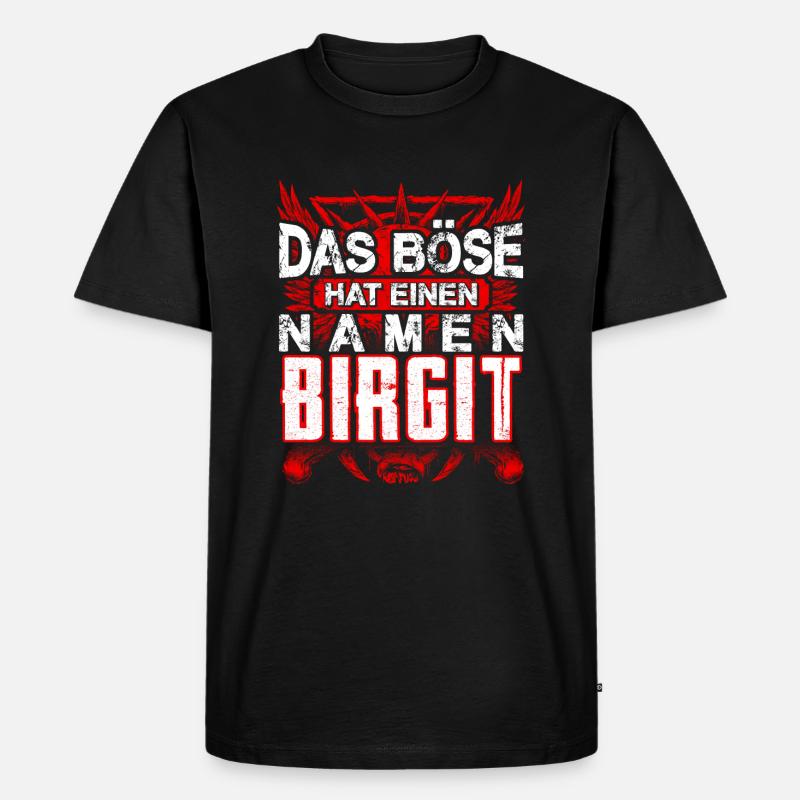 BIRGIT - Böse - Männer Premium Bio T-Shirt - Schwarz