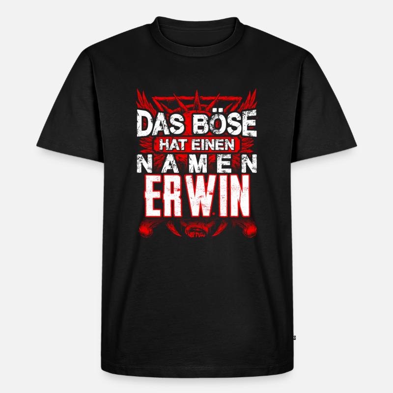 ERWIN - Name - Männer Premium Bio T-Shirt - Schwarz