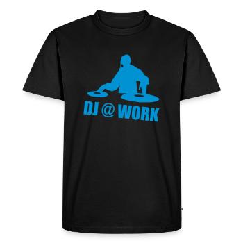 DJ @ Work - Men's Premium Organic T-Shirt - black - Front - Nico (187cm)