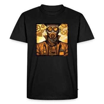Steampunk industrial mechanic of a zeppelin - Men's Premium Organic T-Shirt - black - Front - Nico (187cm)