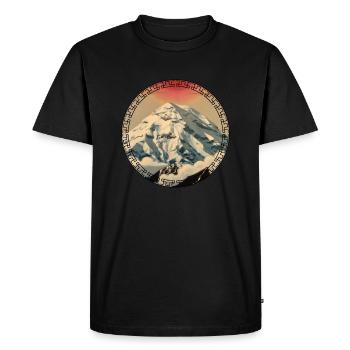 Mont Everest dans la montagne japonaise de style ukiyo-e - T-shirt Premium bio Homme - noir - Devant - Nico (187cm)