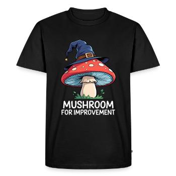 Magic mushroom with magic hat - Men's Premium Organic T-Shirt - black - Front - Nico (187cm)