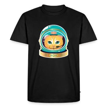 Cosmonaut Cat - T-shirt Premium bio Homme - noir - Devant - Nico (187cm)