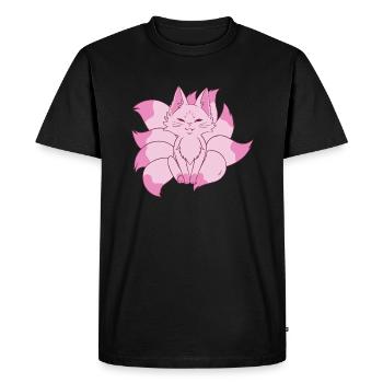 Kitsune fox - Men's Premium Organic T-Shirt - black - Front - Nico (187cm)