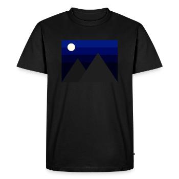 Minimalist Mountains Under the Night Sky - Men's Premium Organic T-Shirt - black - Front - Nico (187cm)