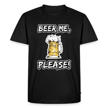 Chemise de bière - T-shirt Premium bio Homme - noir - Devant - Nico (187cm)