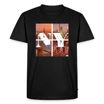 NEW YORK RED - Men's Premium Organic T-Shirt - black - Front - Nico (187cm)