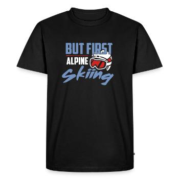 Mais premier t-shirt de ski alpin - T-shirt Premium bio Homme - noir - Devant - Nico (187cm)