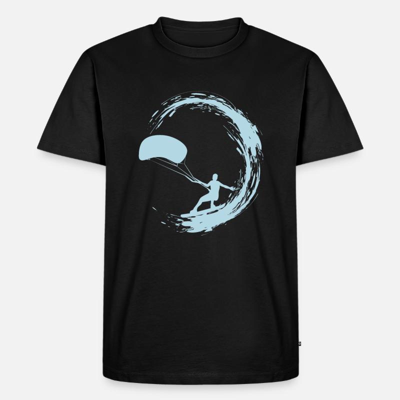 Kite Surfen - Männer Premium Bio T-Shirt - Schwarz