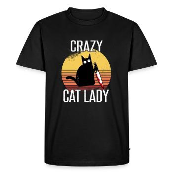 Crazy Cat Lady - Men's Premium Organic T-Shirt - black - Front - Nico (187cm)