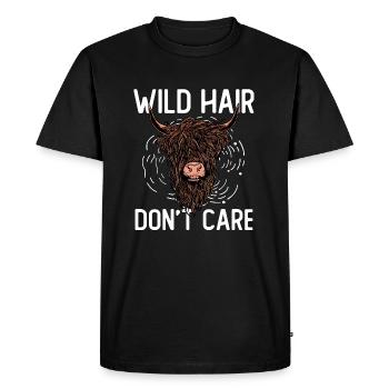 Les cheveux sauvages ne s’en soucient pas - T-shirt Premium bio Homme - noir - Devant - Nico (187cm)