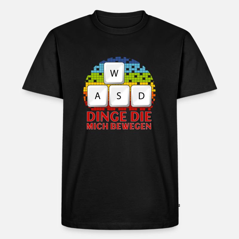 WASD Dinge Die Mich Bewegen - Männer Premium Bio T-Shirt - Schwarz