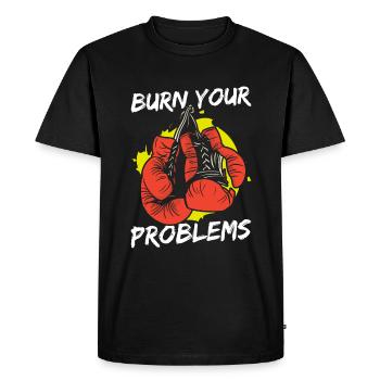 Problem Funny No Problem The Lesser Evil - Men's Premium Organic T-Shirt - black - Front - Nico (187cm)
