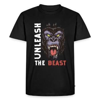 Monkey Primat Schimpanse - Männer Premium Bio T-Shirt - Schwarz - Vorne - Nico (187cm)