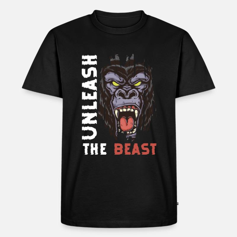 Monkey Primat Schimpanse - Männer Premium Bio T-Shirt - Schwarz