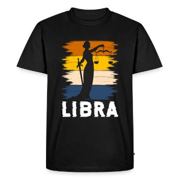 Constellation de l’horoscope de la Balance - T-shirt Premium bio Homme - noir - Devant - Nico (187cm)