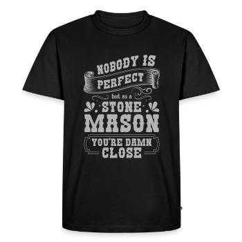 Œuvre d’art de marteau de travail de tailleur de pierre - T-shirt Premium bio Homme - noir - Devant - Nico (187cm)