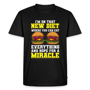 Buffet menu meal delicacies - Men's Premium Organic T-Shirt - black - Front - Nico (187cm)