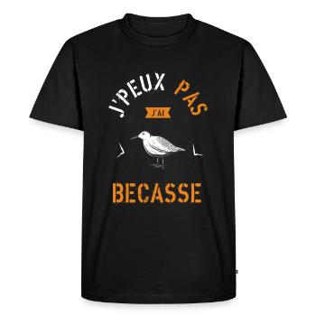 J Peux Pas J Ai Bécasse - T-shirt Premium bio Homme - noir - Devant - Nico (187cm)