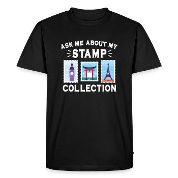 Stamp collecting - Men's Premium Organic T-Shirt - black - Front - Nico (187cm)