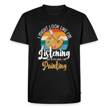 Peintre Couleur Couleur Rouleau - T-shirt Premium bio Homme - noir - Devant - Nico (187cm)