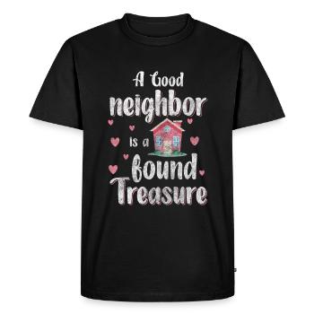 L’amitié des voisins déménage dans la pendaison de crémaillère - T-shirt Premium bio Homme - noir - Devant - Nico (187cm)