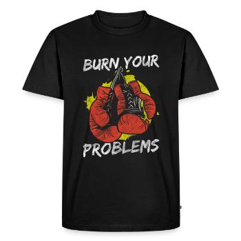 Problem Solution: Black Humor Doesn't Matter - Men's Premium Organic T-Shirt - black - Front - Nico (187cm)