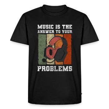 Problem Solution Satire Doesn't matter - Men's Premium Organic T-Shirt - black - Front - Nico (187cm)