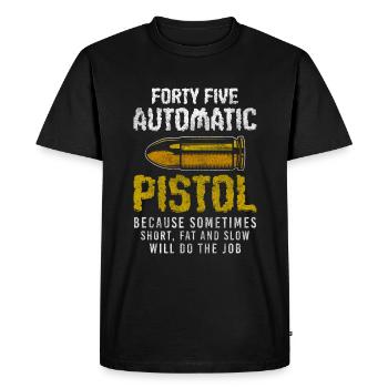 Weapon Pistol Gun Owner - Men's Premium Organic T-Shirt - black - Front - Nico (187cm)