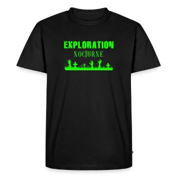 Exploration Nocturne - Vert - T-shirt Premium bio Homme - noir - Devant - Nico (187cm)
