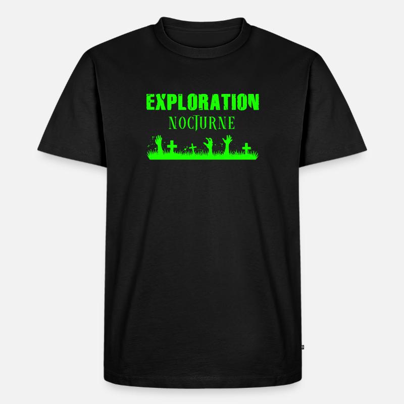 Exploration Nocturne - Vert - T-shirt Premium bio Homme - noir