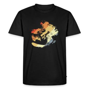 Snowboarder rétro - T-shirt Premium bio Homme - noir - Devant - Nico (187cm)