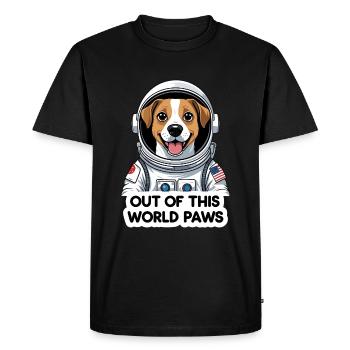 Space Dog - Astronaut on Mission - Men's Premium Organic T-Shirt - black - Front - Nico (187cm)