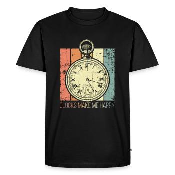 Horlogerie me rend heureux - T-shirt Premium bio Homme - noir - Devant - Nico (187cm)
