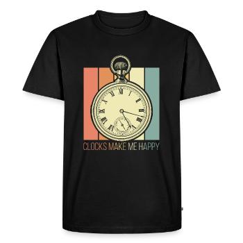 Les montres me rendent heureux - T-shirt Premium bio Homme - noir - Devant - Nico (187cm)